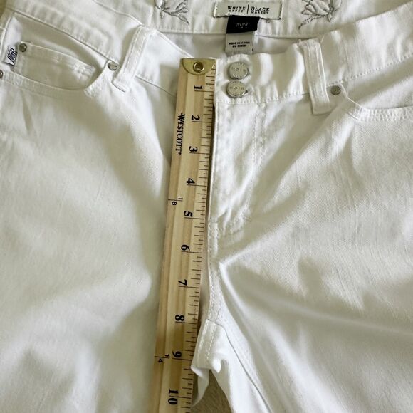White House Black Market Capri Pants Size 2 White Cotton Spandex - Picture 10 of 14